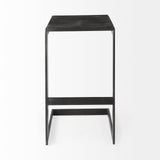 Kiran 17L x 17W x 30H Black Wood W/ Black Metal Base C-Shape Bar Stool by Mercana at Eve Furniture