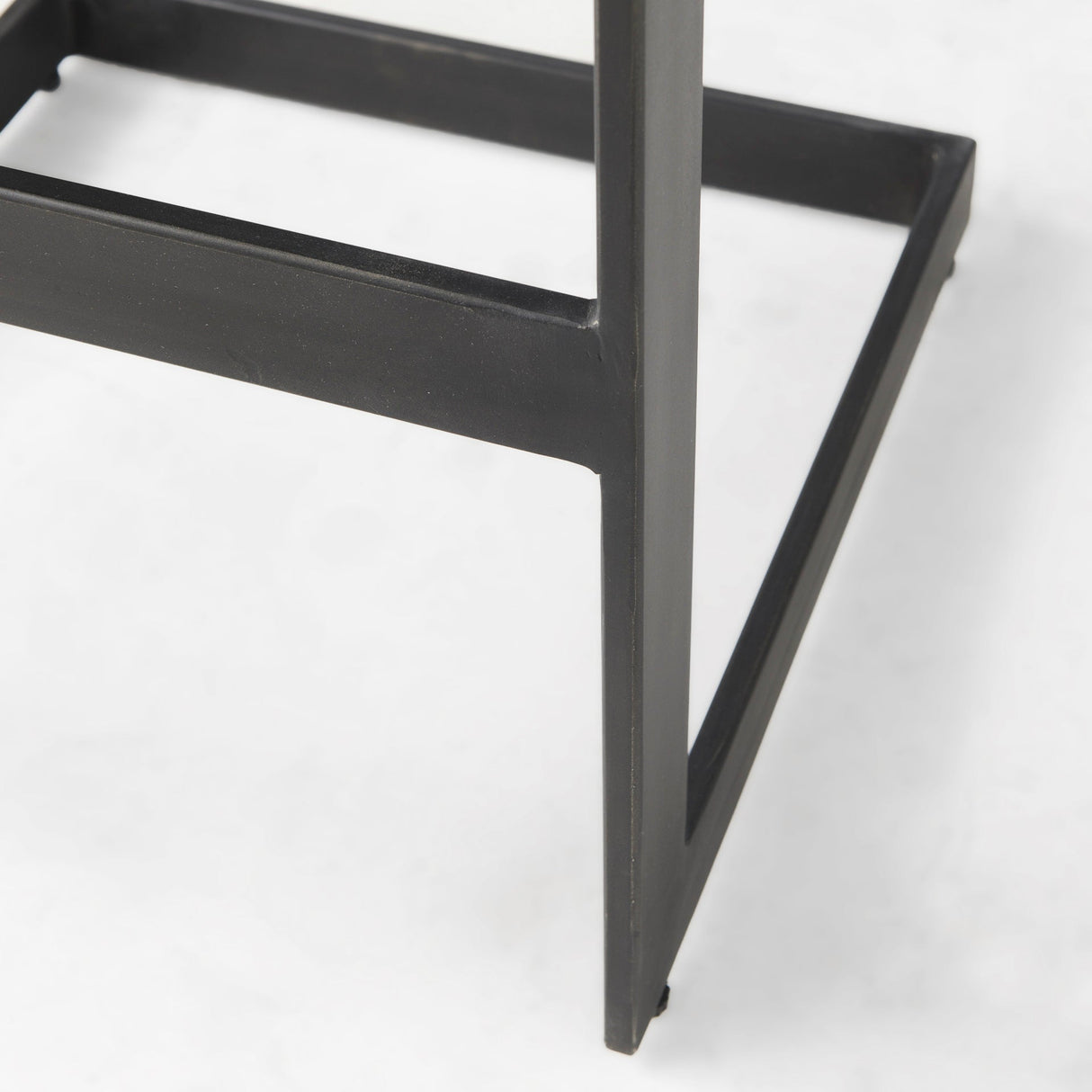 Kiran 17L x 17W x 30H Black Wood W/ Black Metal Base C-Shape Bar Stool by Mercana at Eve Furniture