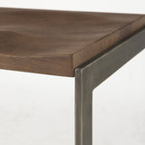 Kiran 17L x 17W x 30H Medium Brown Wood W/ Antique Nickel Finished Metal Frame Bar Stool by Mercana at Eve Furniture