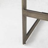 Kiran 17L x 17W x 30H Medium Brown Wood W/ Antique Nickel Finished Metal Frame Bar Stool by Mercana at Eve Furniture