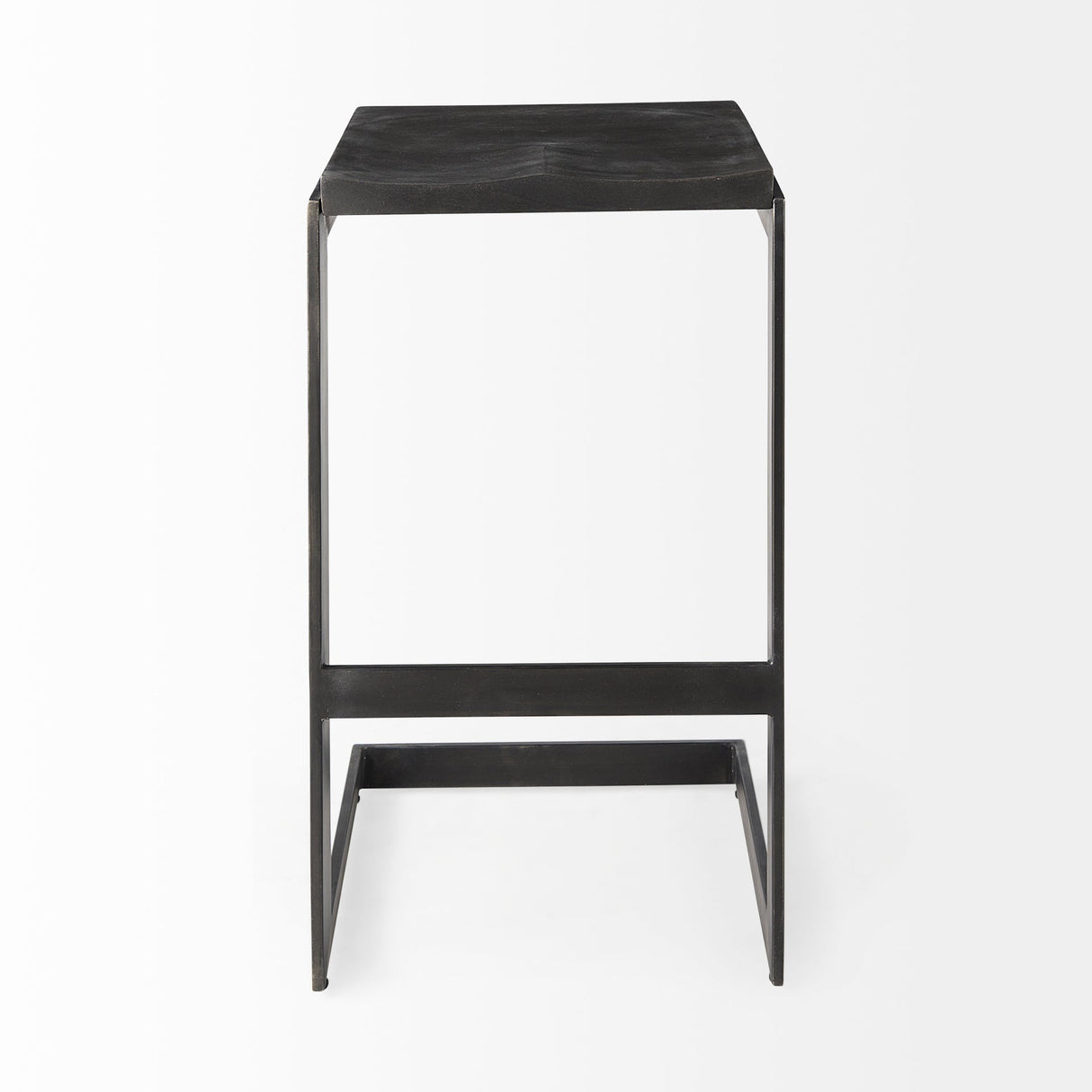 Kiran Black Wood W/ Black Metal Base C-Shape Bar Stool by Mercana at Eve Furniture