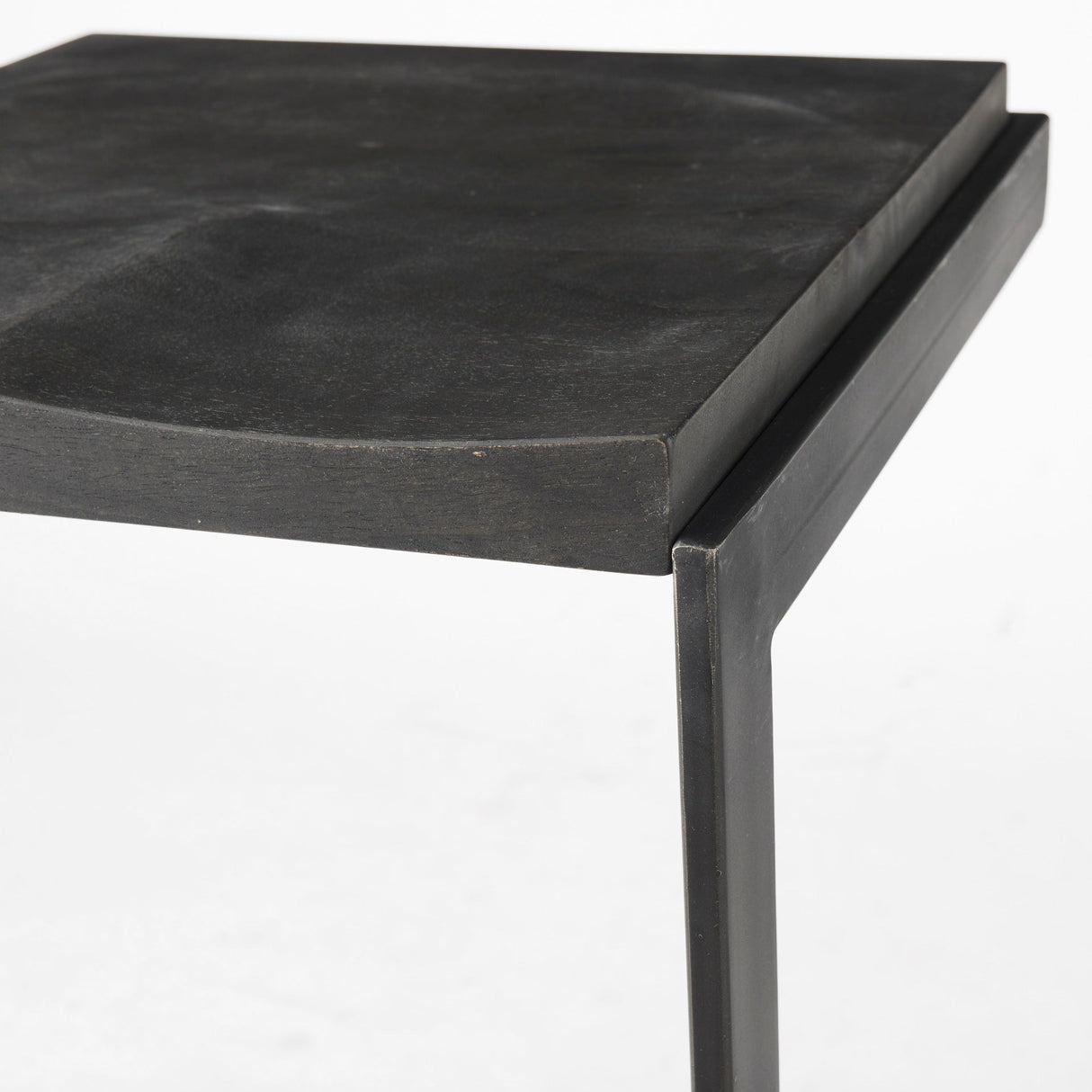 Kiran Black Wood W/ Black Metal Base C-Shape Bar Stool by Mercana at Eve Furniture