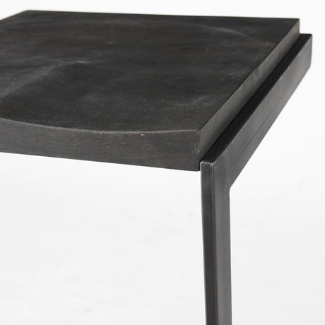Kiran Black Wood W/ Black Metal Base C-Shape Bar Stool by Mercana at Eve Furniture