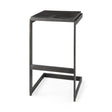 Kiran Black Wood W/ Black Metal Base C-Shape Bar Stool by Mercana at Eve Furniture