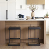 Kiran Black Wood W/ Black Metal Base C-Shape Counter Stool by Mercana at Eve Furniture