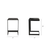 Kiran Black Wood W/ Black Metal Base C-Shape Counter Stool by Mercana at Eve Furniture