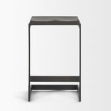 Kiran Black Wood W/ Black Metal Base C-Shape Counter Stool by Mercana at Eve Furniture