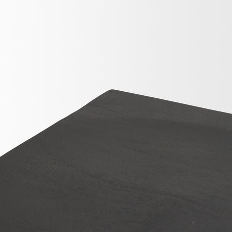 Kiran Black Wood W/ Black Metal Base C-Shape Counter Stool by Mercana at Eve Furniture