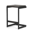 Kiran Black Wood W/ Black Metal Base C-Shape Counter Stool by Mercana at Eve Furniture