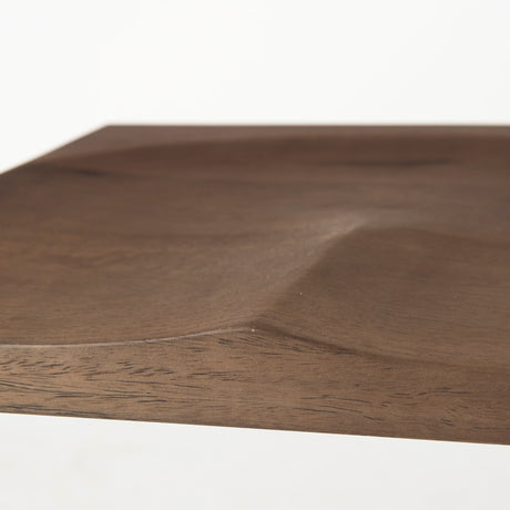Kiran Medium Brown Wood W/ Antique Nickel Finished Metal Frame Counter Stool by Mercana at Eve Furniture