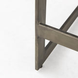 Kiran Medium Brown Wood W/ Antique Nickel Finished Metal Frame Counter Stool by Mercana at Eve Furniture