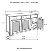 Kirby 3-Drawer Rectangular Server with Adjustable Shelves Natural/Rustic Off White