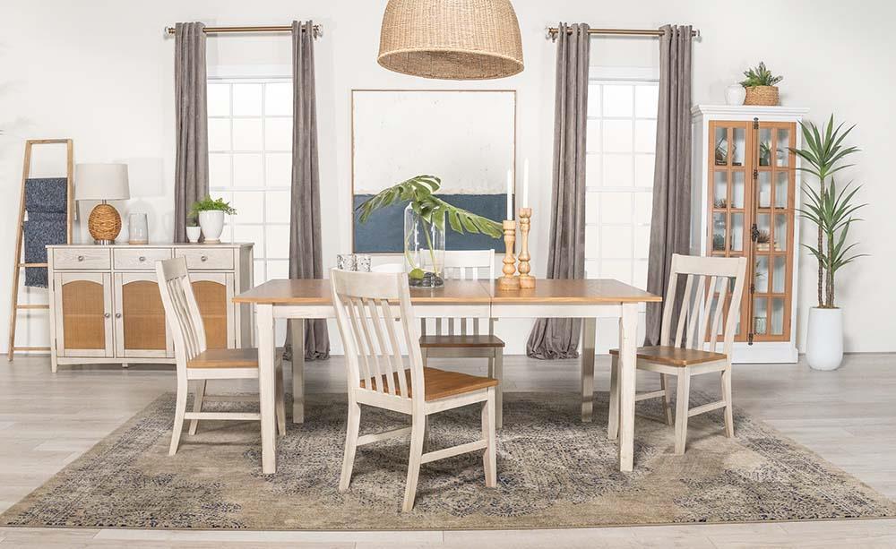 Kirby Natural/Rustic Off White 5-Piece Dining Set