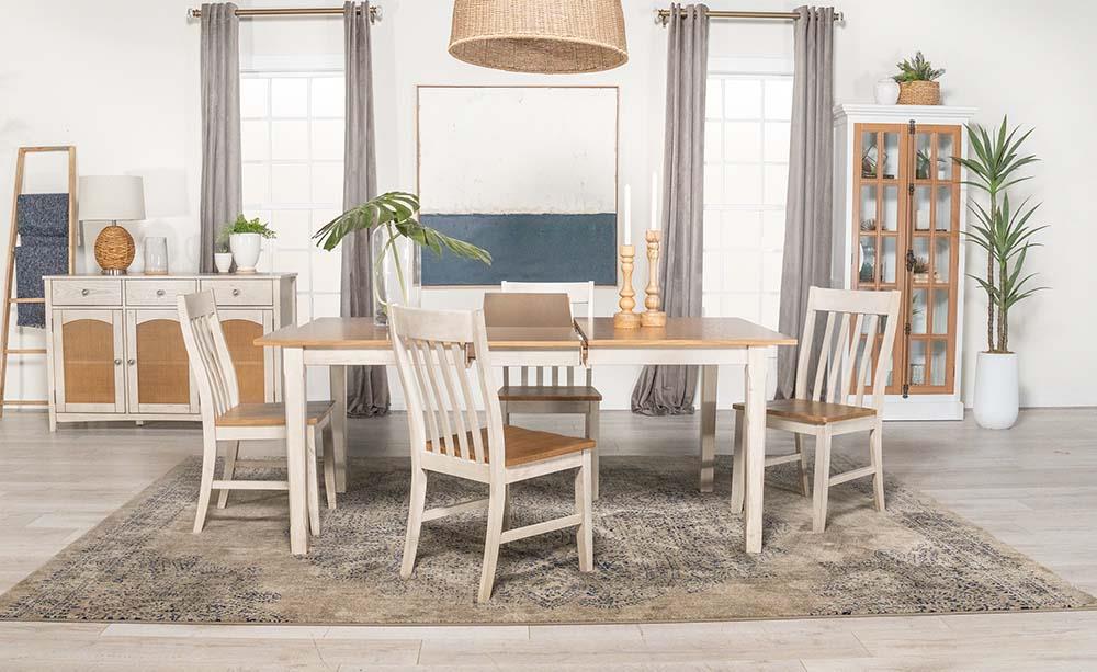 Kirby Natural/Rustic Off White 5-Piece Dining Set