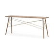 Kirby I 66L x 16W Brown Wooden Cross Braced Console Table by Mercana at Eve Furniture