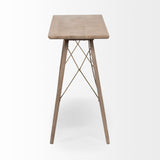 Kirby I Brown Wooden Cross Braced Console Table by Mercana at Eve Furniture