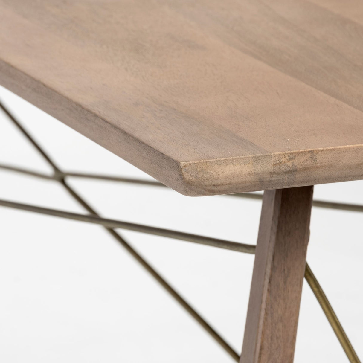Kirby I Brown Wooden Cross Braced Console Table by Mercana at Eve Furniture