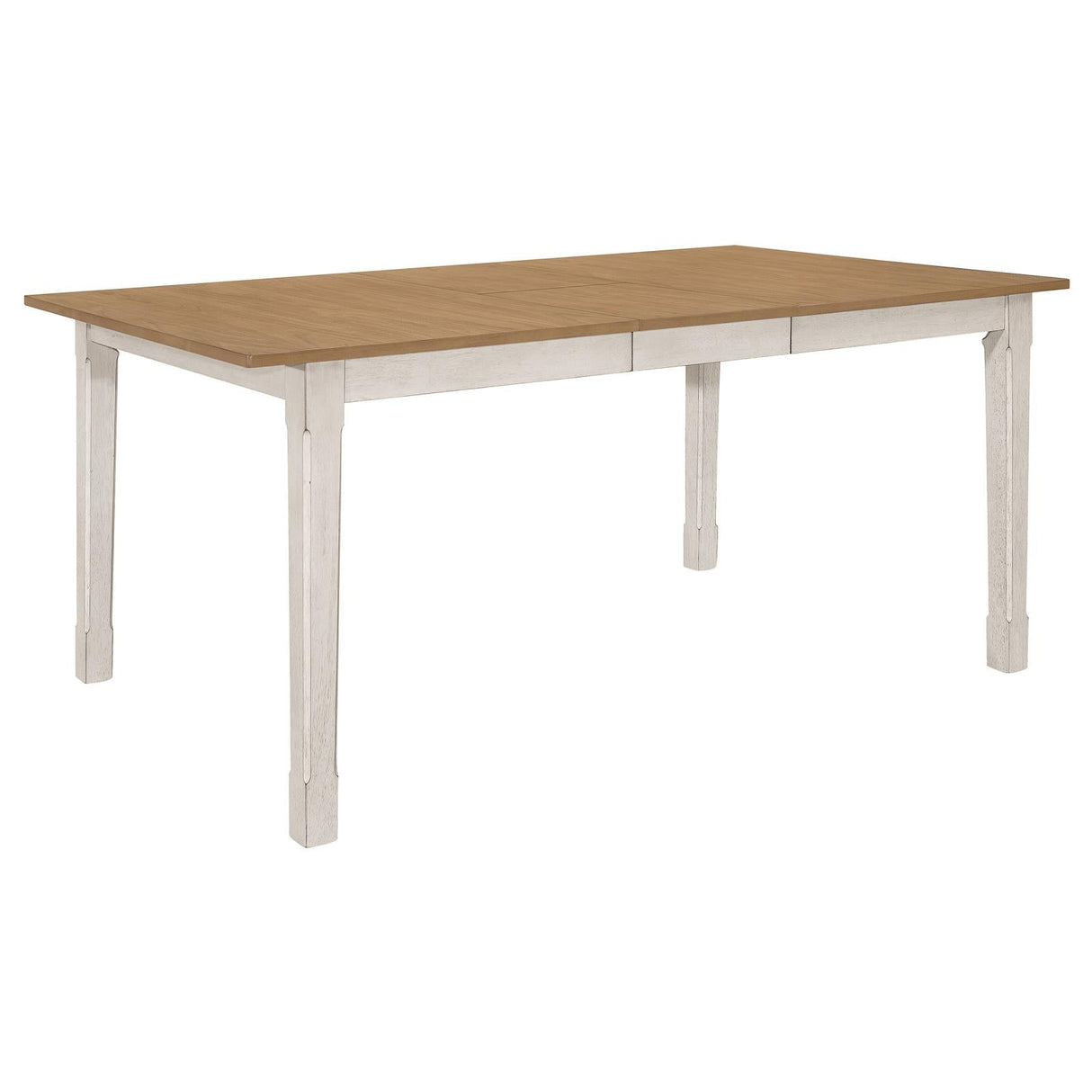 Kirby Natural/Rustic Off White Rectangular Dining Table with Butterfly Leaf