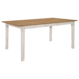 Kirby Natural/Rustic Off White Rectangular Dining Table with Butterfly Leaf