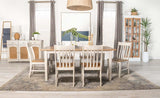 Kirby Natural/Rustic Off White Rectangular Dining Table with Butterfly Leaf