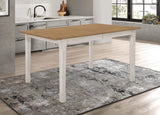 Kirby Natural/Rustic Off White Rectangular Dining Table with Butterfly Leaf