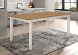 Kirby Natural/Rustic Off White Rectangular Dining Table with Butterfly Leaf