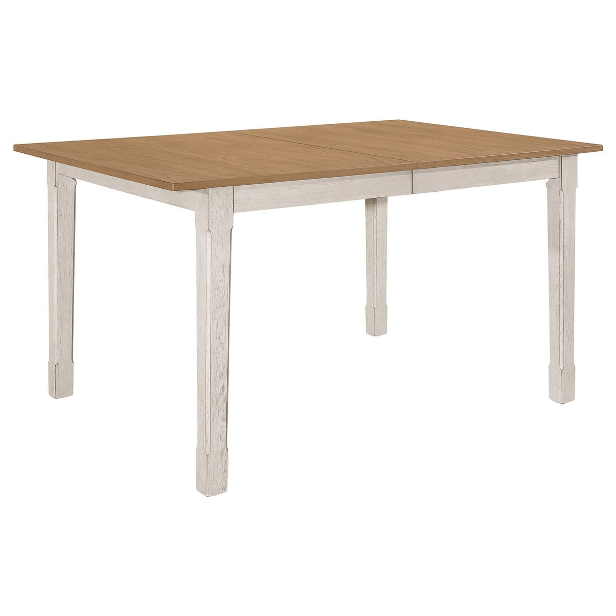 Kirby Natural/Rustic Off White Rectangular Dining Table with Butterfly Leaf