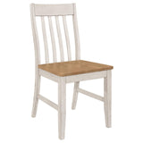 Kirby Natural/Rustic Off White Slat Back Side Chair, Set of 2