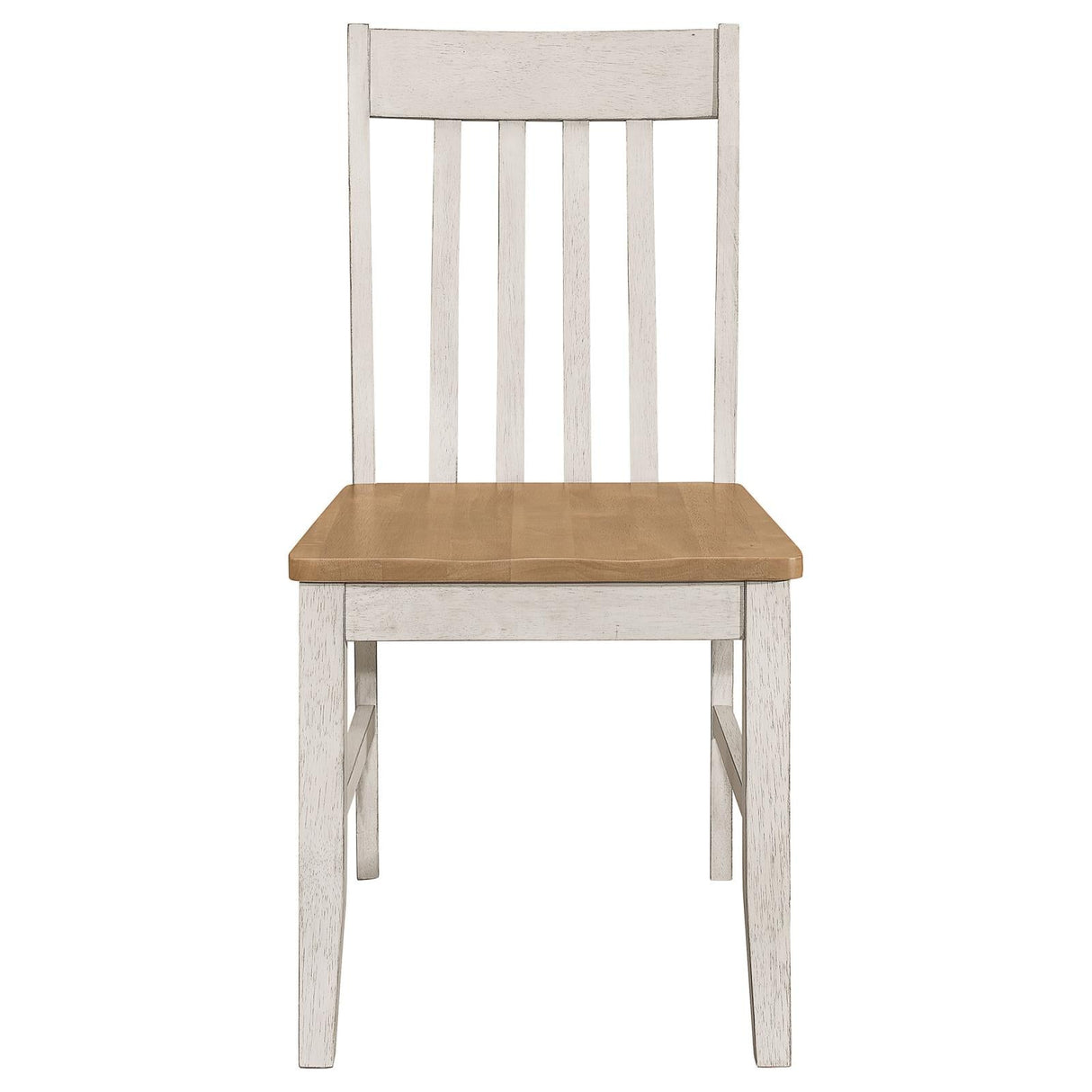 Kirby Natural/Rustic Off White Slat Back Side Chair, Set of 2