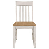 Kirby Natural/Rustic Off White Slat Back Side Chair, Set of 2