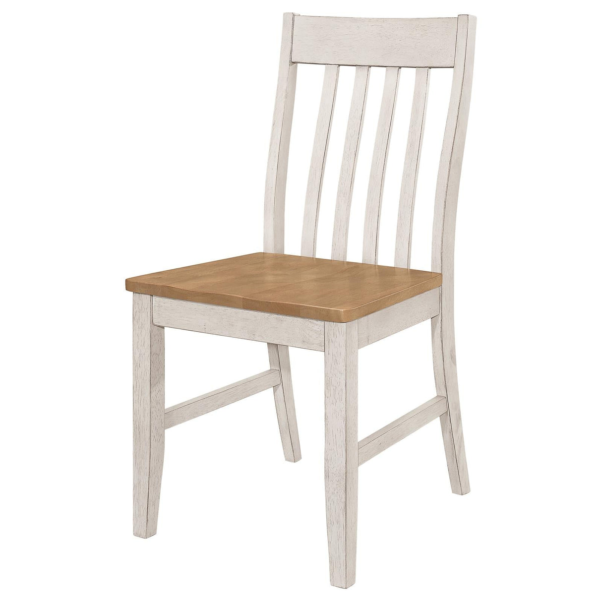 Kirby Natural/Rustic Off White Slat Back Side Chair, Set of 2