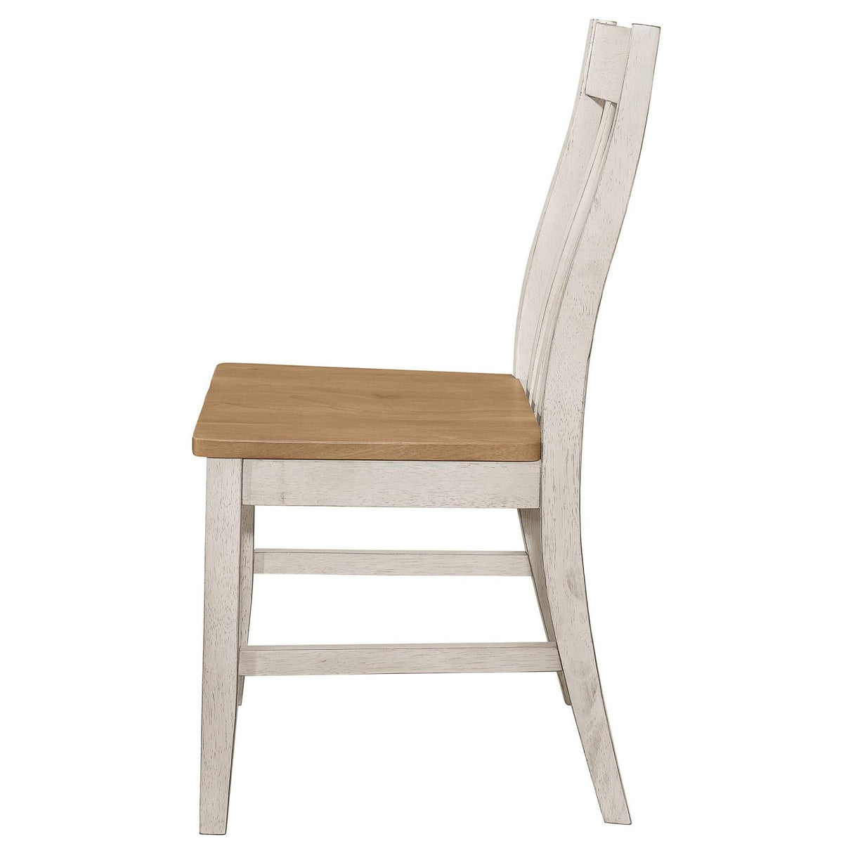 Kirby Natural/Rustic Off White Slat Back Side Chair, Set of 2