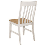 Kirby Natural/Rustic Off White Slat Back Side Chair, Set of 2