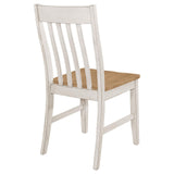 Kirby Natural/Rustic Off White Slat Back Side Chair, Set of 2