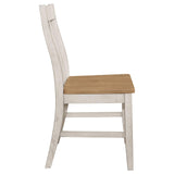 Kirby Natural/Rustic Off White Slat Back Side Chair, Set of 2