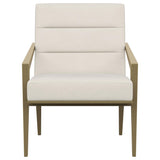 Kirra Cream/Gold Upholstered Accent Armchair with Metal Frame by Coaster at Eve Furniture