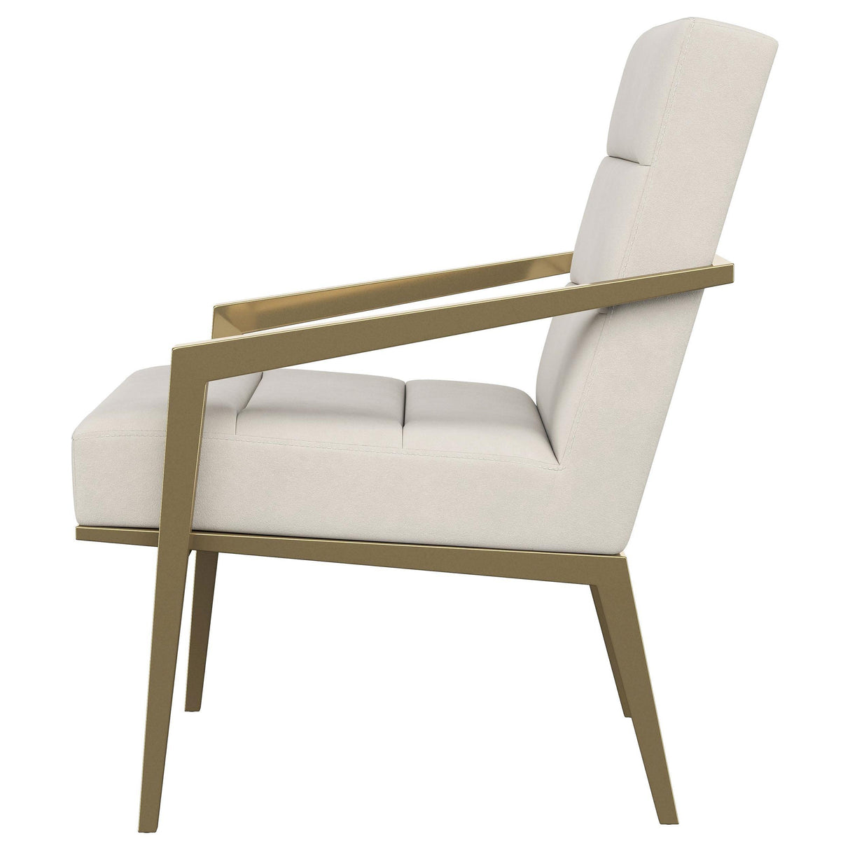 Kirra Cream/Gold Upholstered Accent Armchair with Metal Frame by Coaster at Eve Furniture