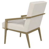 Kirra Cream/Gold Upholstered Accent Armchair with Metal Frame by Coaster at Eve Furniture