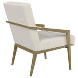 Kirra Cream/Gold Upholstered Accent Armchair with Metal Frame by Coaster at Eve Furniture