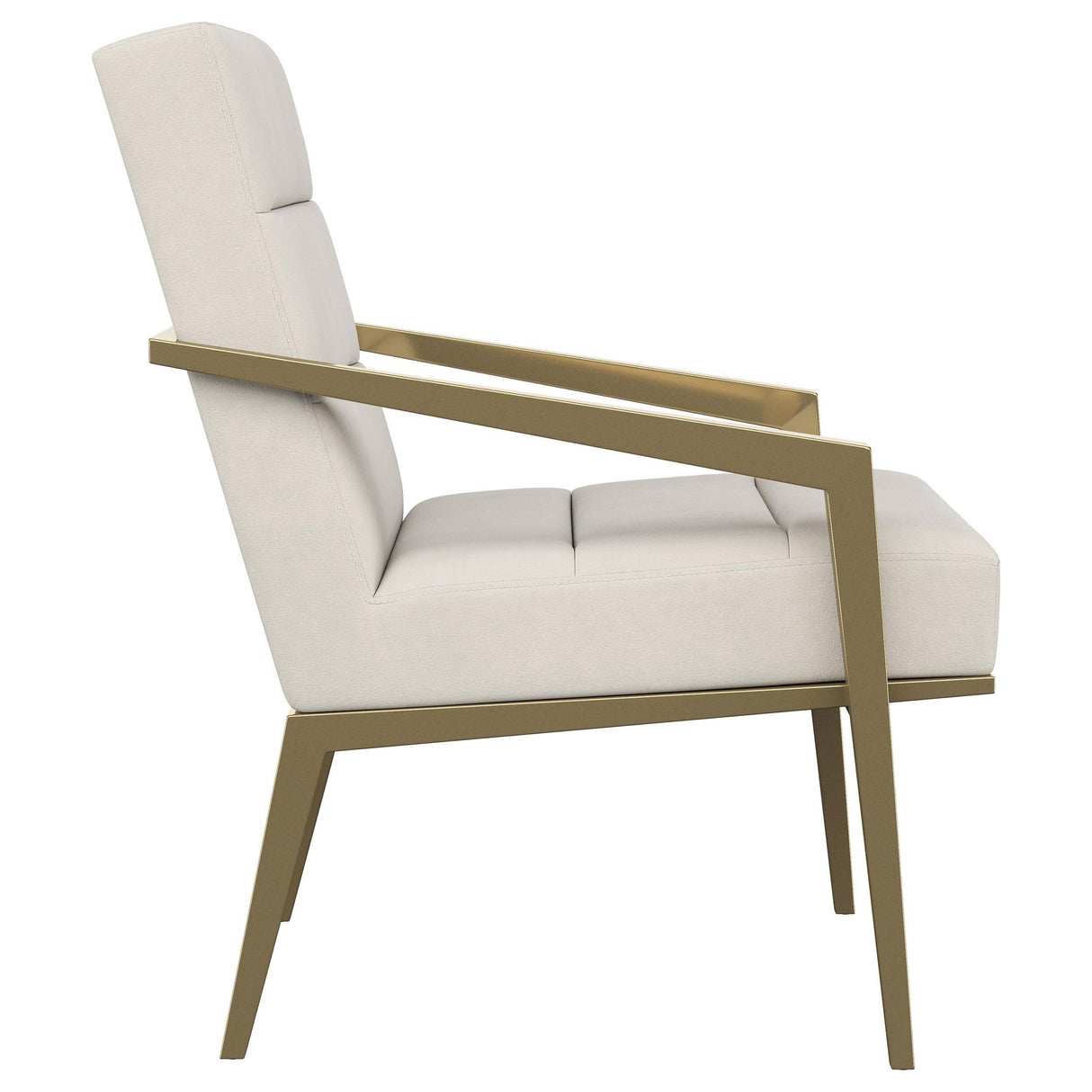 Kirra Cream/Gold Upholstered Accent Armchair with Metal Frame by Coaster at Eve Furniture