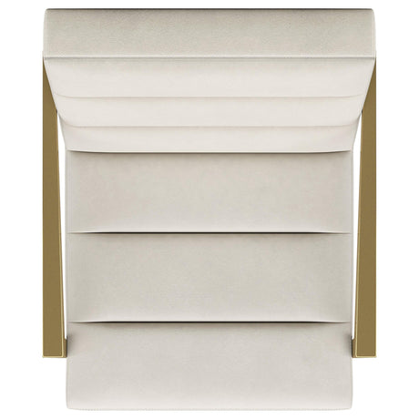 Kirra Cream/Gold Upholstered Accent Armchair with Metal Frame by Coaster at Eve Furniture