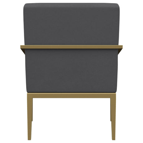 Kirra Dark Grey/Gold Upholstered Accent Armchair with Metal Frame by Coaster at Eve Furniture
