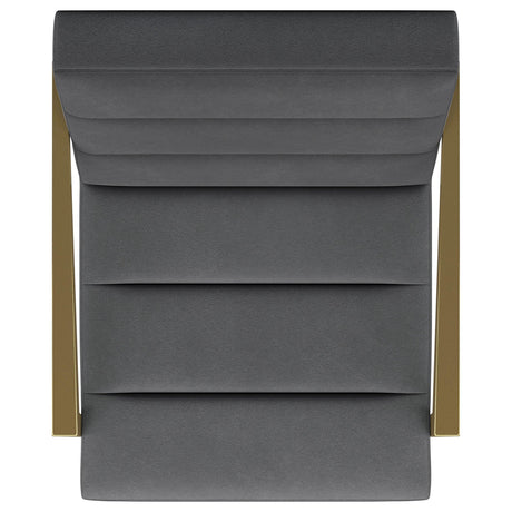 Kirra Dark Grey/Gold Upholstered Accent Armchair with Metal Frame by Coaster at Eve Furniture