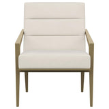 Kirra Cream/Gold Upholstered Accent Armchair with Metal Frame