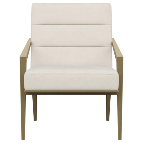 Kirra Cream/Gold Upholstered Accent Armchair with Metal Frame