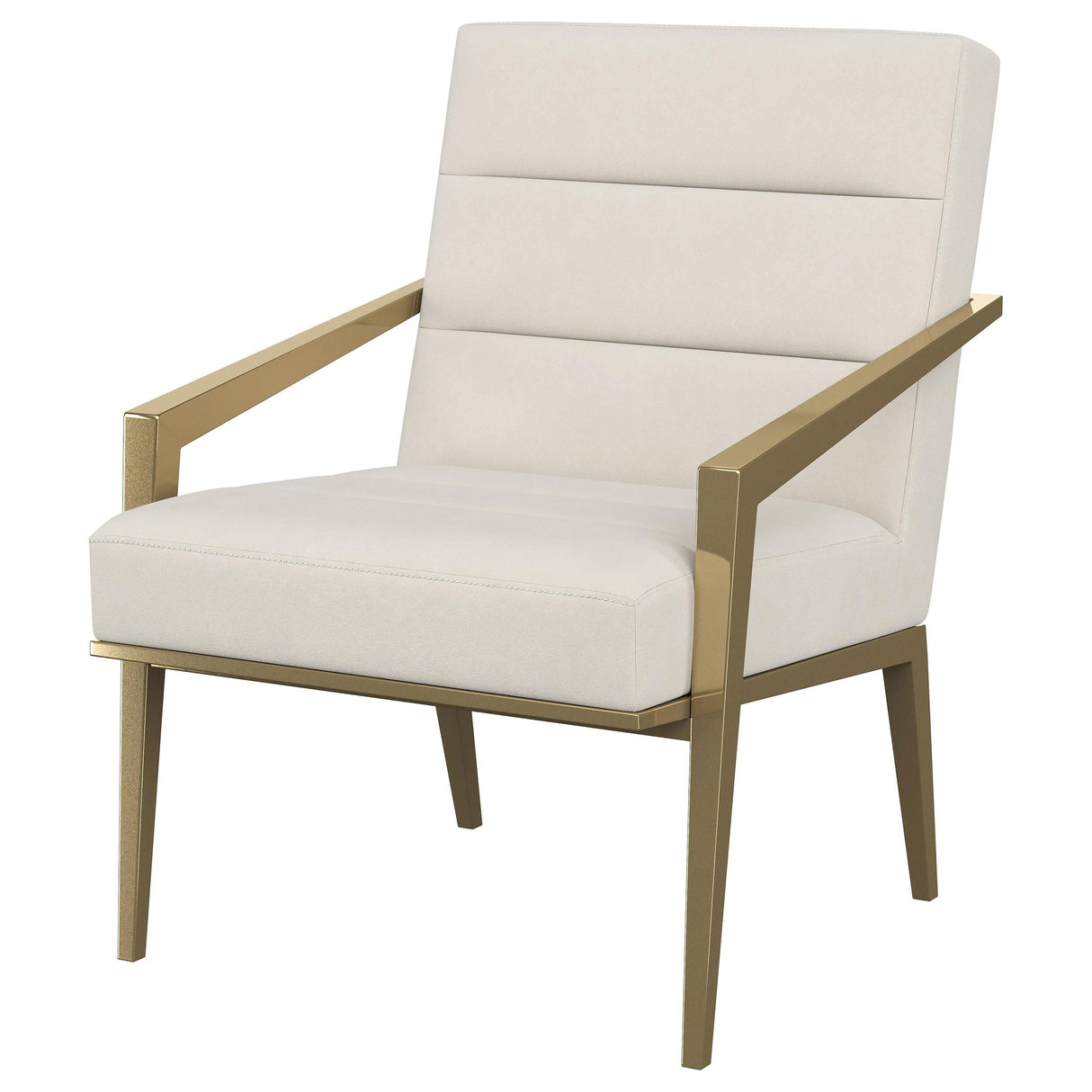 Kirra Cream/Gold Upholstered Accent Armchair with Metal Frame