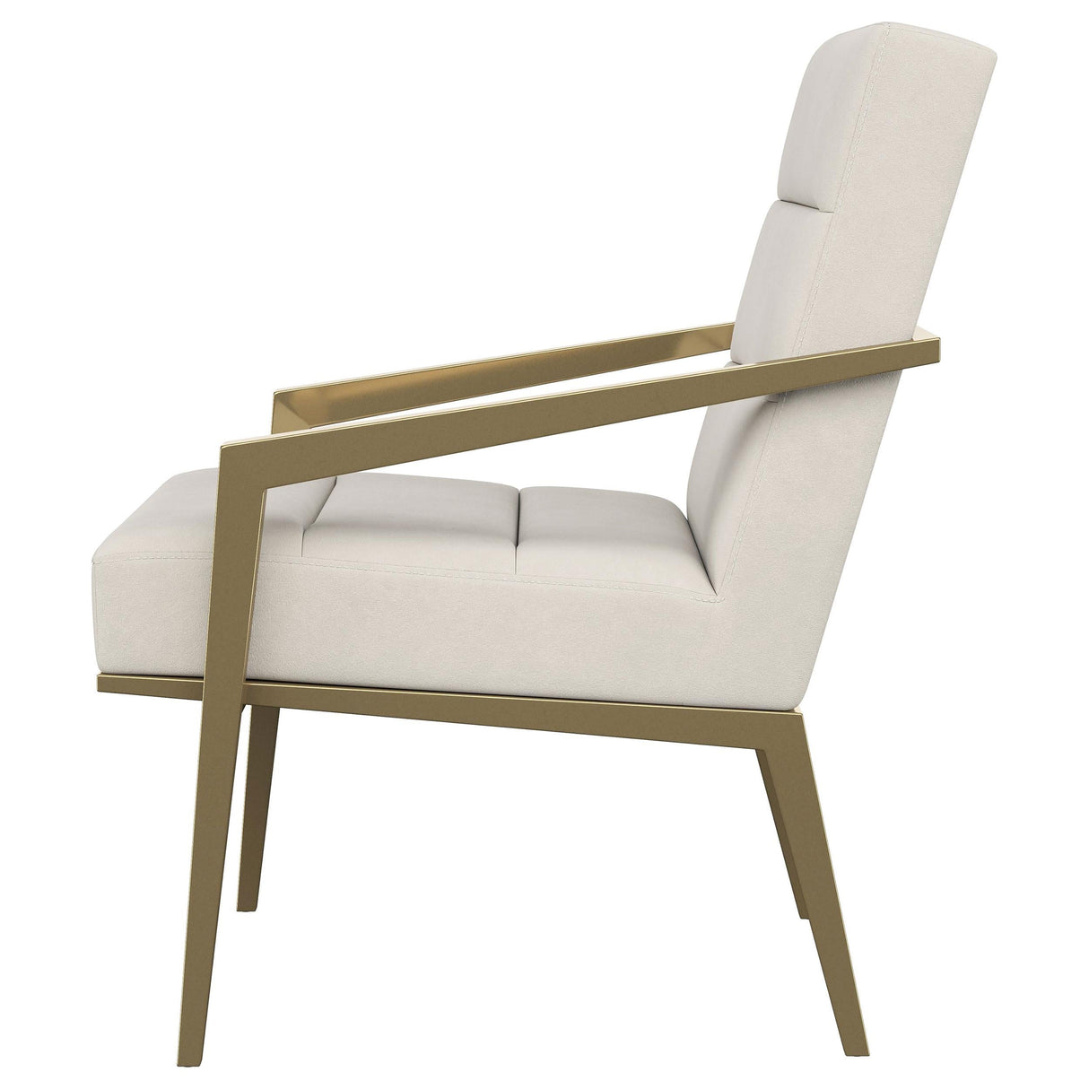 Kirra Cream/Gold Upholstered Accent Armchair with Metal Frame