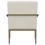 Kirra Cream/Gold Upholstered Accent Armchair with Metal Frame