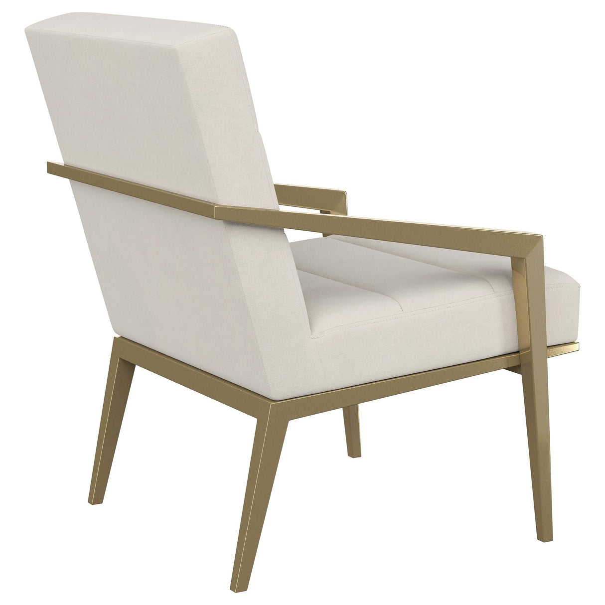 Kirra Cream/Gold Upholstered Accent Armchair with Metal Frame