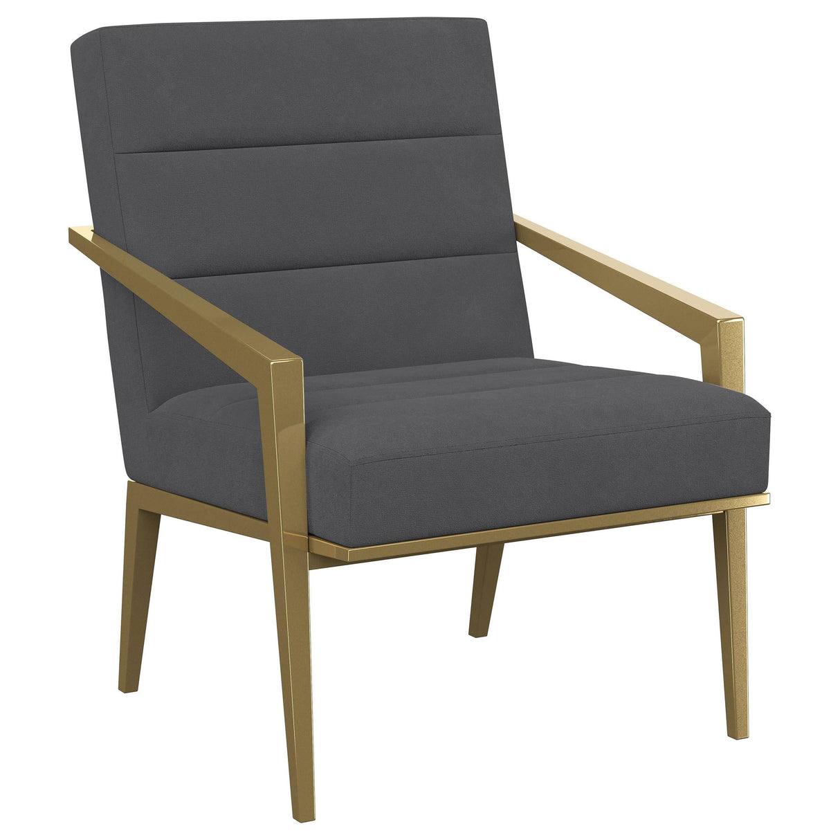 Kirra Dark Grey/Gold Upholstered Accent Armchair with Metal Frame